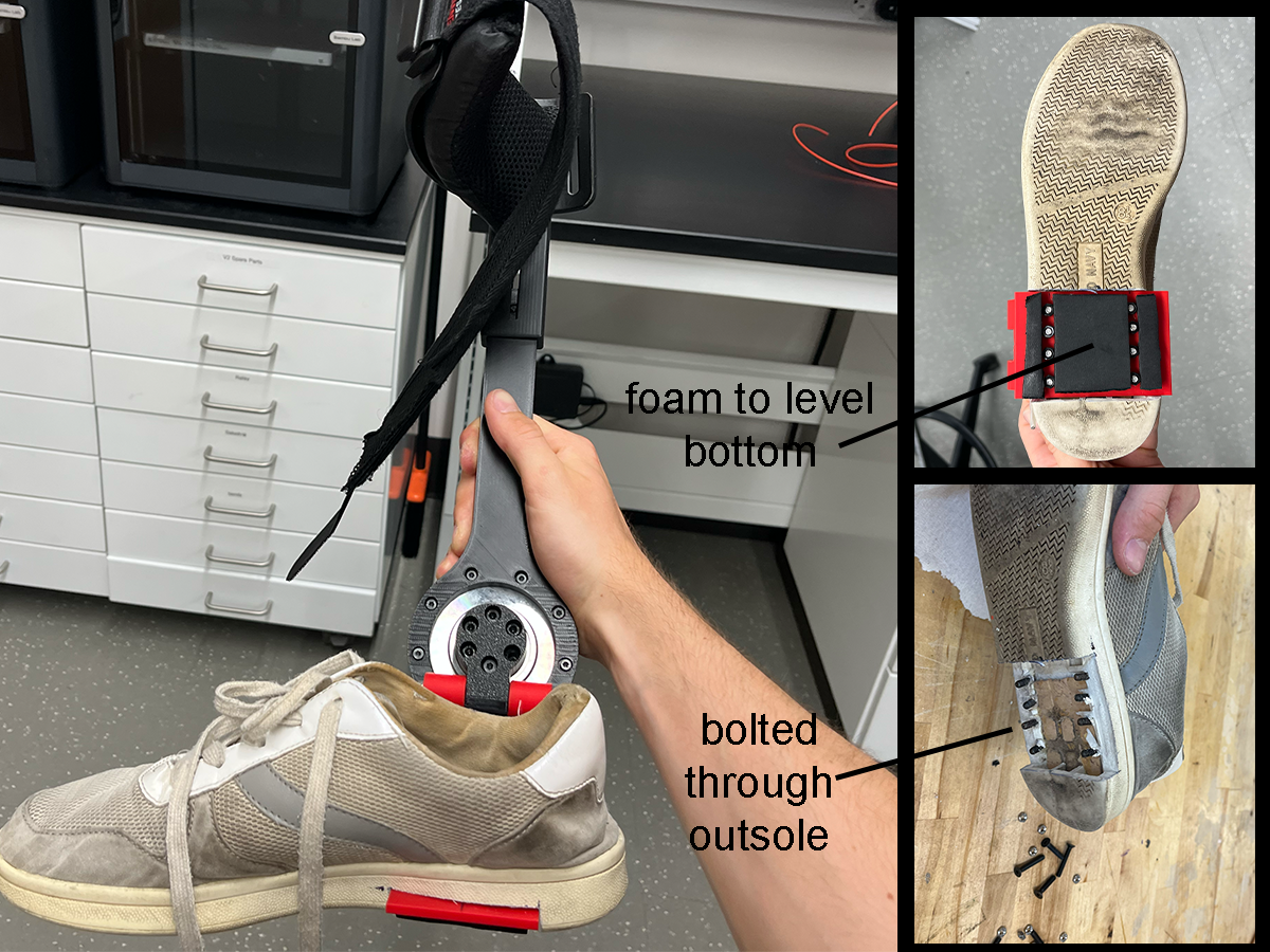 Bolted shoe attachment concept