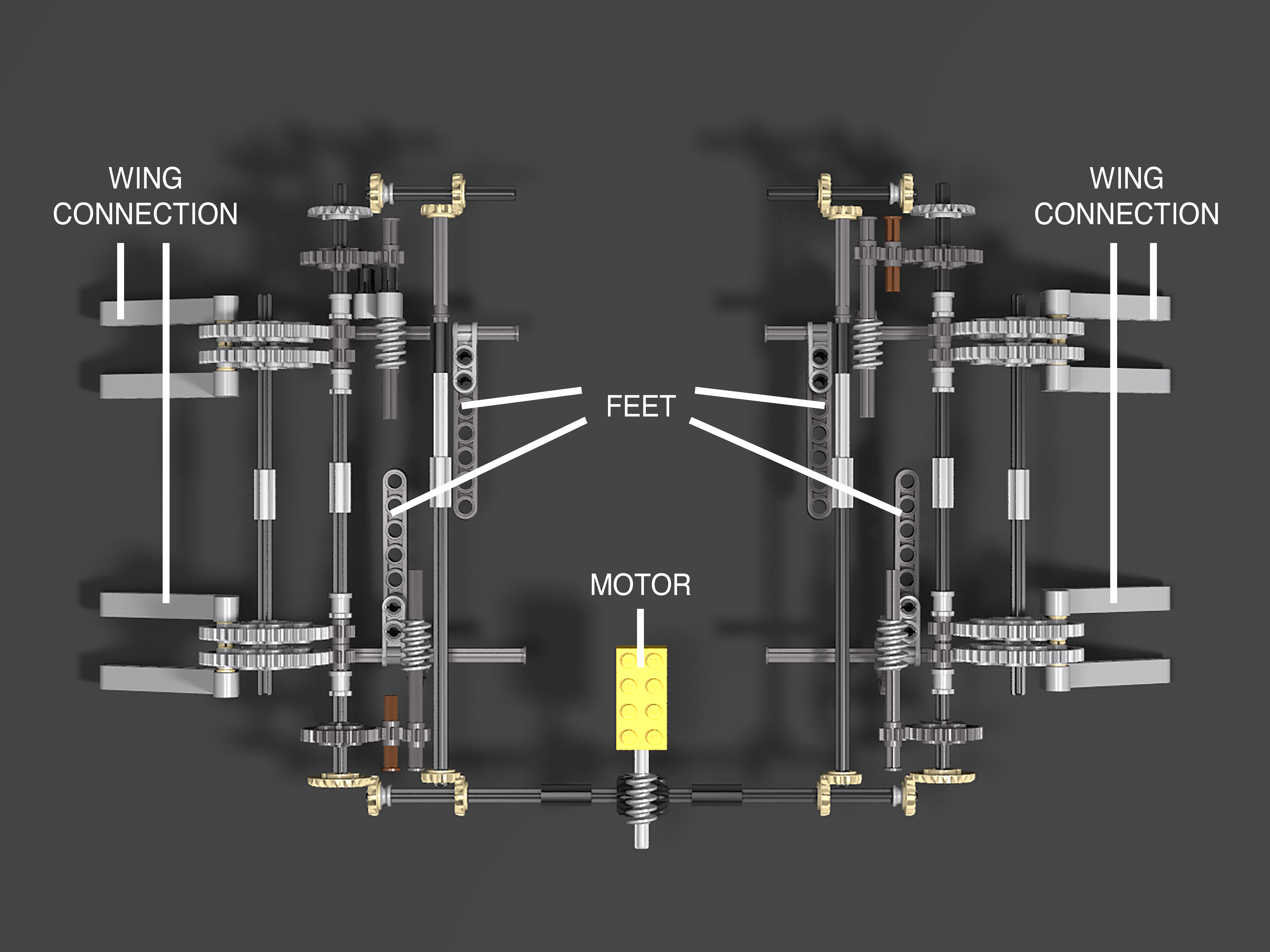 R2-D2 Wing Feet Mechanism